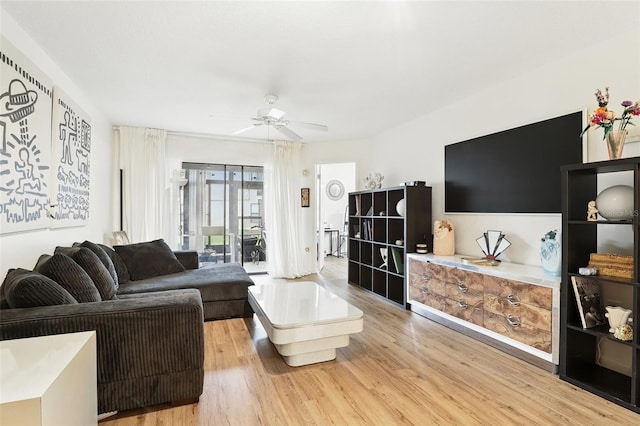 3012 S Semoran Blvd Unit S, Orlando, FL 32822 - living room featuring ceiling fan and light wood-style floors