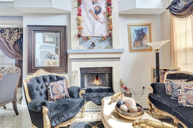 2971 Cayman Way, Orlando, FL 32812 - living area featuring a warm lit fireplace