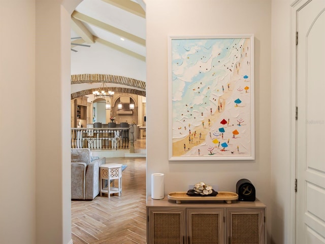 11106 Coniston Way, Windermere, FL 34786 - foyer entrance with arched walkways and a chandelier