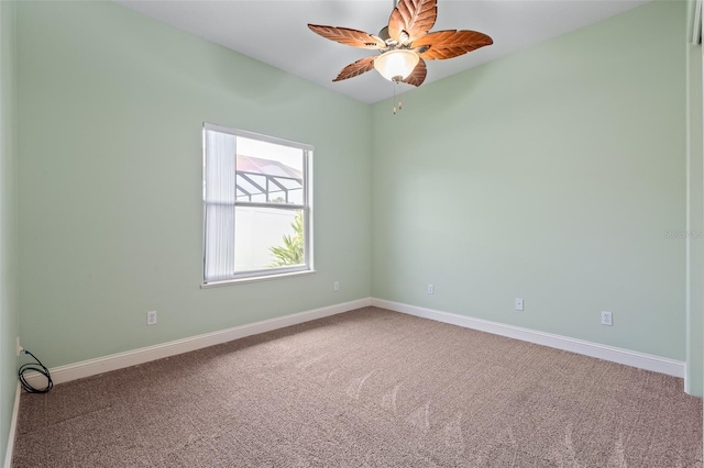 5 Florence Ct, Palm Coast, FL 32137 - empty room featuring carpet flooring, ceiling fan, and baseboards