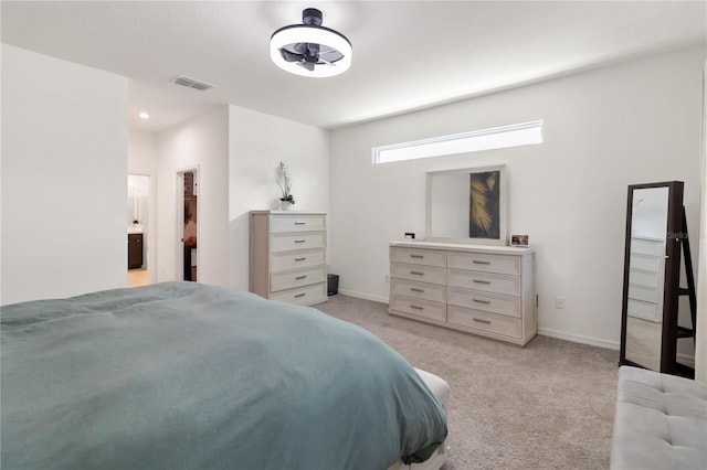 5639 Timber Meadow Way, Saint Cloud, FL 34771 - bedroom with light carpet, recessed lighting, and ensuite bath