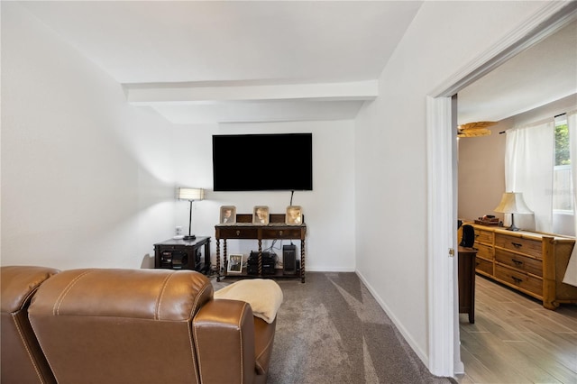 1649 W Waycross Cir, Deltona, FL 32725 - living room featuring beam ceiling and baseboards