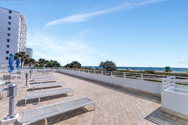 345 Ocean Dr Unit 305, Miami Beach, FL 33139 - view of patio featuring a water view