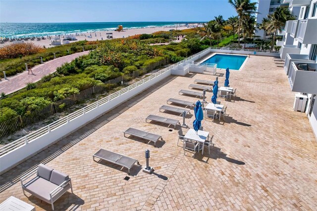 345 Ocean Dr Unit 305, Miami Beach, FL 33139 - view of pool featuring view of water and beach
