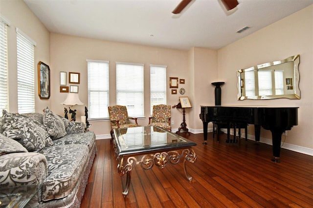 312 Trieste Loop, Lake Mary, FL 32746 - living room with hardwood / wood-style floors, a ceiling fan, plenty of natural light, and baseboards
