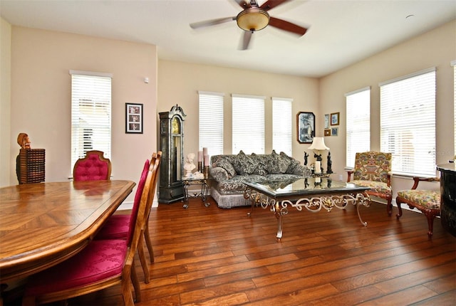 312 Trieste Loop, Lake Mary, FL 32746 - living area with hardwood / wood-style flooring and a ceiling fan