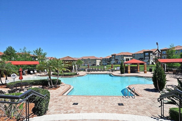 312 Trieste Loop, Lake Mary, FL 32746 - community pool featuring a gazebo, a residential view, and a patio area