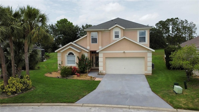 831 Corvina Dr, Davenport, FL 33897 - traditional home with stucco siding, concrete driveway, and a front lawn