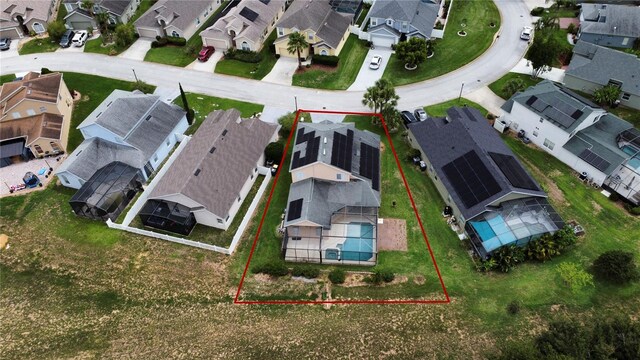 831 Corvina Dr, Davenport, FL 33897 - aerial perspective of suburban area with property boundaries highlighted