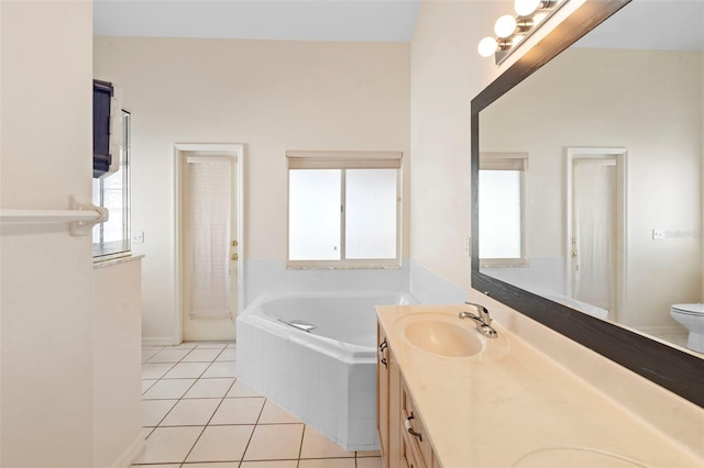 40 Hollow Pine Dr, Debary, FL 32713 - full bathroom featuring plenty of natural light, tile patterned flooring, a garden tub, and double vanity