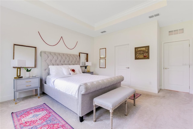 744 Curly Locks Loop, Apopka, FL 32703 - bedroom featuring light carpet, ornamental molding, and a raised ceiling
