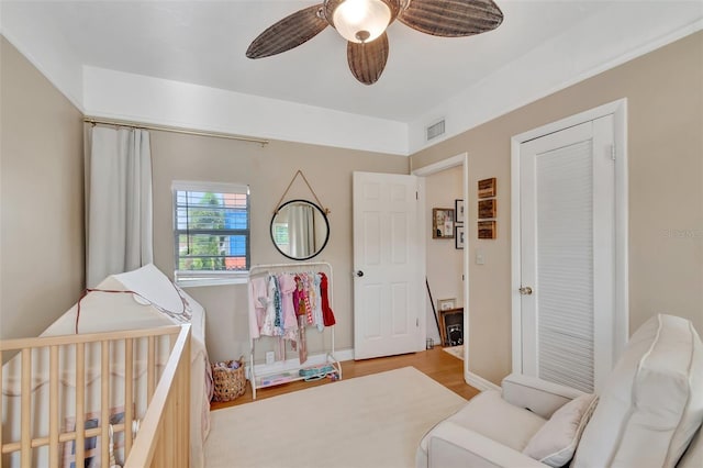 322 Cornell Dr, Lake Worth, FL 33460 - bedroom featuring wood finished floors and ceiling fan