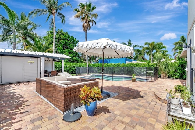 322 Cornell Dr, Lake Worth, FL 33460 - view of patio with an outdoor structure and an outdoor hangout area