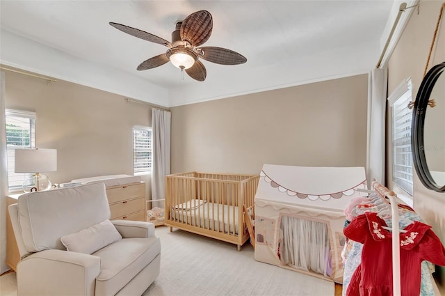 322 Cornell Dr, Lake Worth, FL 33460 - bedroom with a ceiling fan and light carpet