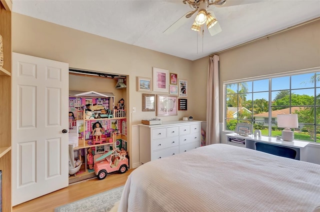 322 Cornell Dr, Lake Worth, FL 33460 - bedroom featuring light wood-type flooring and a ceiling fan