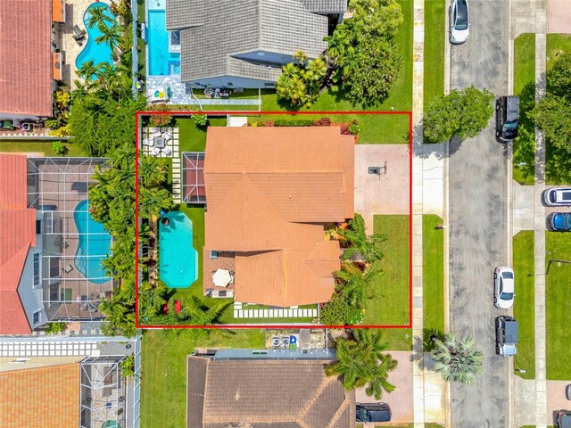 19367 NW 13th St, Pembroke Pines, FL 33029 - aerial overview of property's location with a pool area and property boundaries highlighted