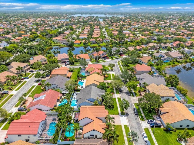 19367 NW 13th St, Pembroke Pines, FL 33029 - aerial perspective of suburban area featuring a large body of water