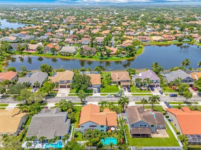 19367 NW 13th St, Pembroke Pines, FL 33029 - aerial view of residential area featuring a large body of water