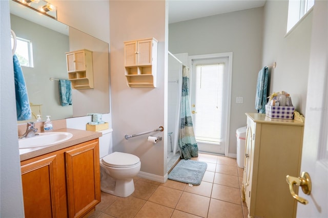 1780 Nature Cove Ln, Clermont, FL 34711 - full bathroom featuring vanity, curtained shower, and tile patterned flooring