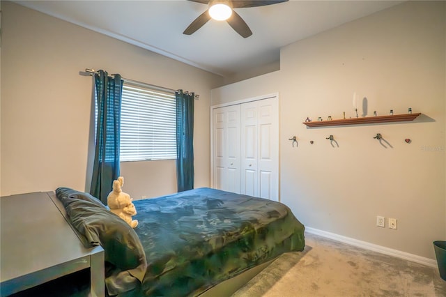 1780 Nature Cove Ln, Clermont, FL 34711 - carpeted bedroom with a closet and a ceiling fan