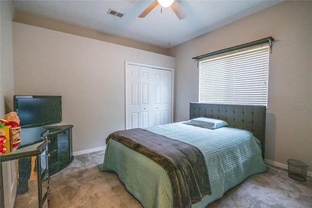 1780 Nature Cove Ln, Clermont, FL 34711 - carpeted bedroom featuring a closet and ceiling fan