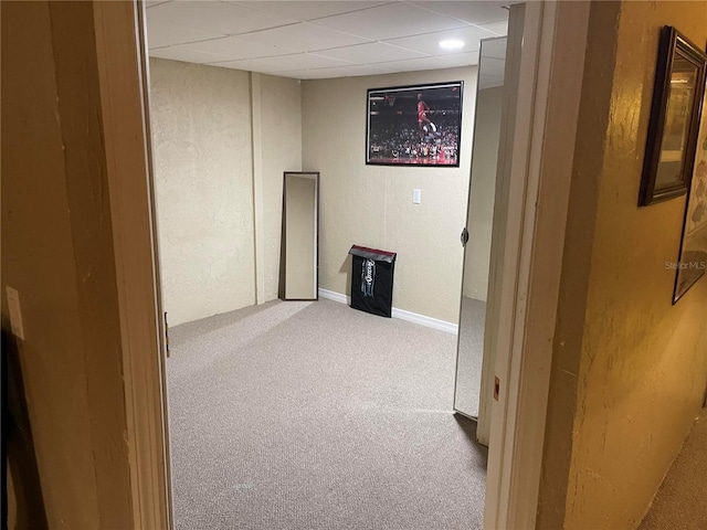 4713 9th St E, Ellenton, FL 34222 - finished below grade area featuring carpet flooring, a drop ceiling, recessed lighting, and baseboards