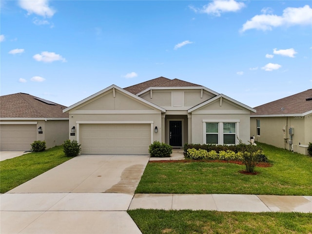 884 Laurel View Way, Groveland, FL 34736 - single story home featuring stucco siding, driveway, an attached garage, and a front lawn