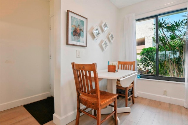 6218 Palma Del Mar Blvd S Unit 103, Saint Petersburg, FL 33715 - dining area with baseboards and light wood finished floors