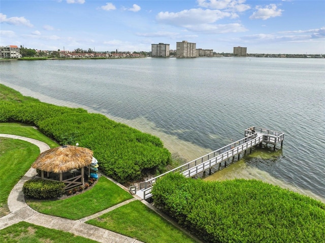 6218 Palma Del Mar Blvd S Unit 103, Saint Petersburg, FL 33715 - water view featuring a gazebo