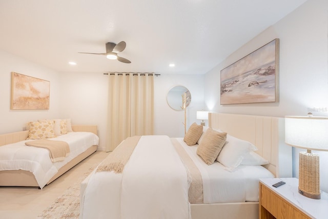 701 S Atlantic Ave Unit Ut21, New Smyrna Beach, FL 32169 - bedroom featuring ceiling fan and recessed lighting