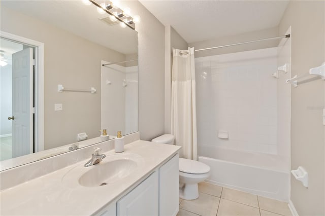13519 Bicton Ln, Windermere, FL 34786 - bathroom with vanity, tile patterned flooring, and shower / tub combo with curtain