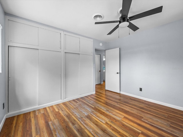 2244 Brookshire Ave, Winter Park, FL 32792 - unfurnished bedroom with wood finished floors and ceiling fan