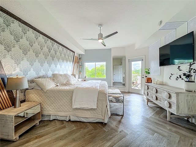 6336 Buford St Unit 207, Orlando, FL 32835 - bedroom with access to exterior and ceiling fan