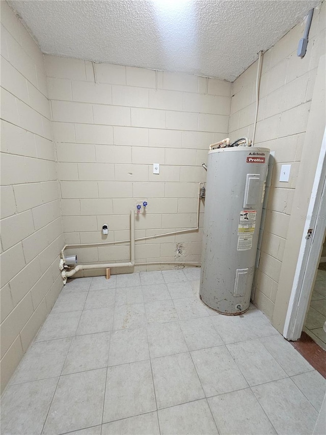 utility room with water heater