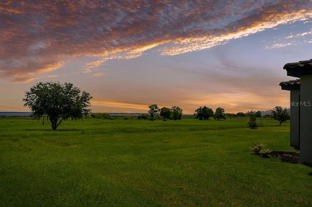 1551 Gateway Ln, Kissimmee, FL 34746 - yard at dusk with a view of countryside and a lawn