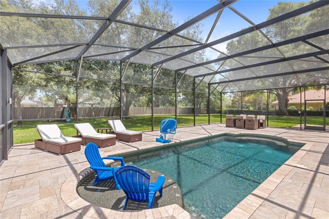 25537 High Hampton Cir, Sorrento, FL 32776 - view of pool featuring a patio area and a lanai