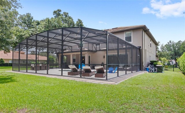 25537 High Hampton Cir, Sorrento, FL 32776 - back of house featuring a patio, stucco siding, and a lanai