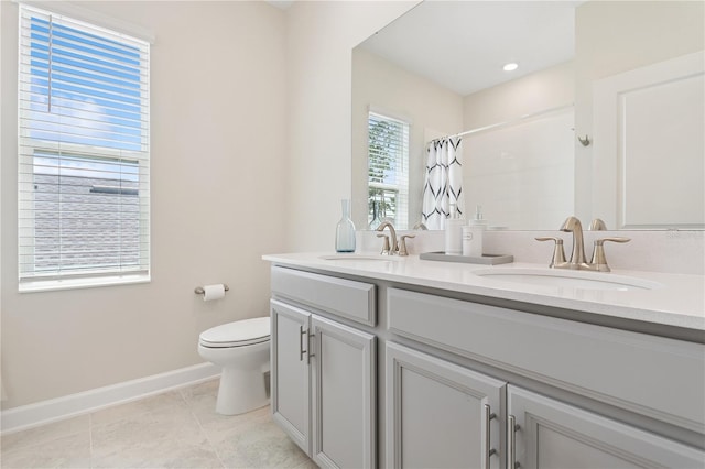 2279 Mountain Pine St, Ocoee, FL 34761 - full bath with double vanity, a shower with curtain, and tile patterned flooring