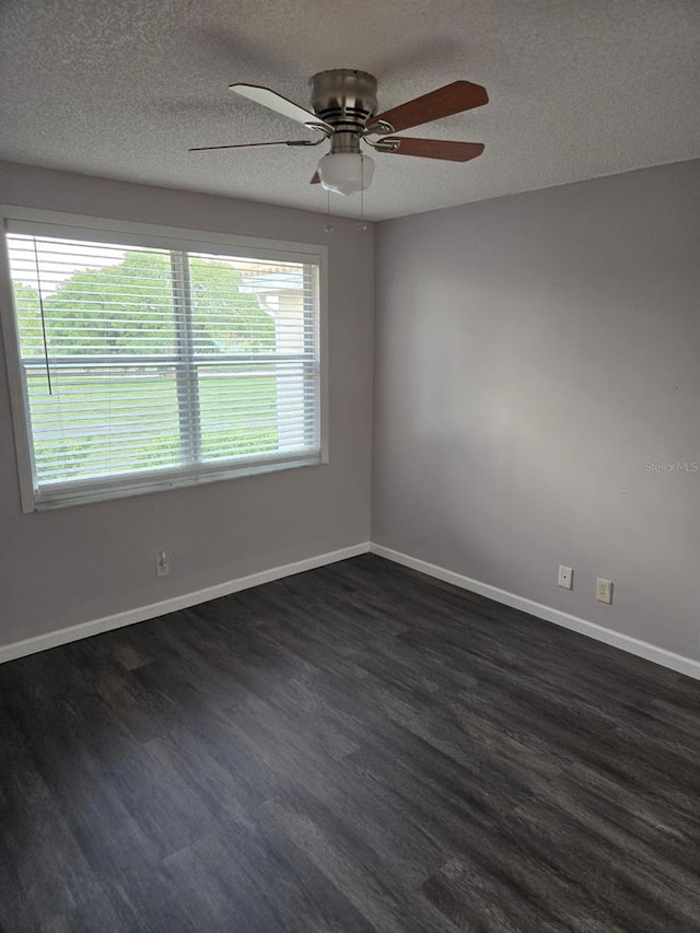 3869 Sienna Greens Ter, Lauderhill, FL 33319 - empty room featuring ceiling fan, dark wood-style flooring, and a textured ceiling
