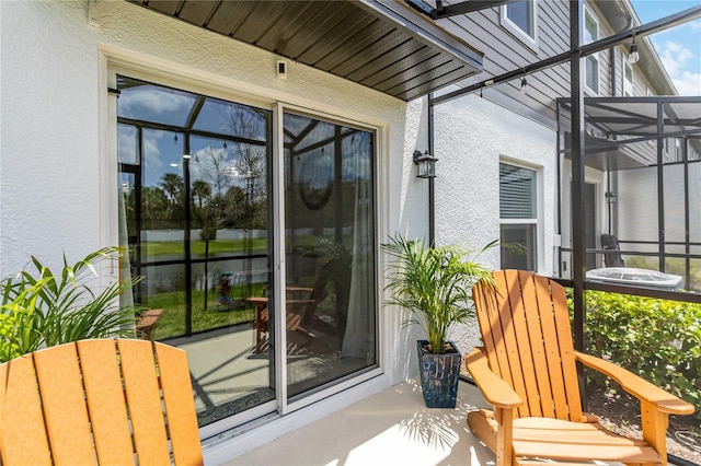 378 Cape Honeysuckle Pl, Sanford, FL 32771 - property entrance with stucco siding