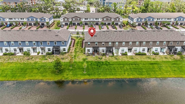 378 Cape Honeysuckle Pl, Sanford, FL 32771 - aerial perspective of suburban area with a nearby body of water