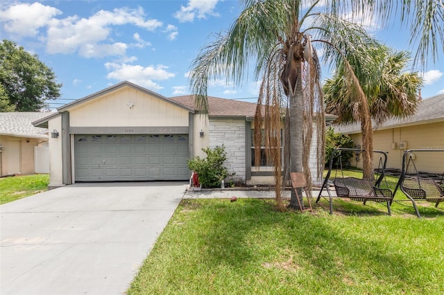3280 Pinto Dr, Kissimmee, FL 34746 - ranch-style house with a garage, concrete driveway, and a front yard