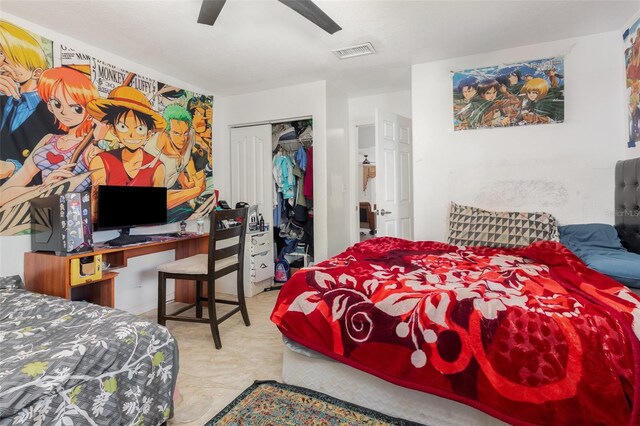 3280 Pinto Dr, Kissimmee, FL 34746 - bedroom with a closet and a ceiling fan