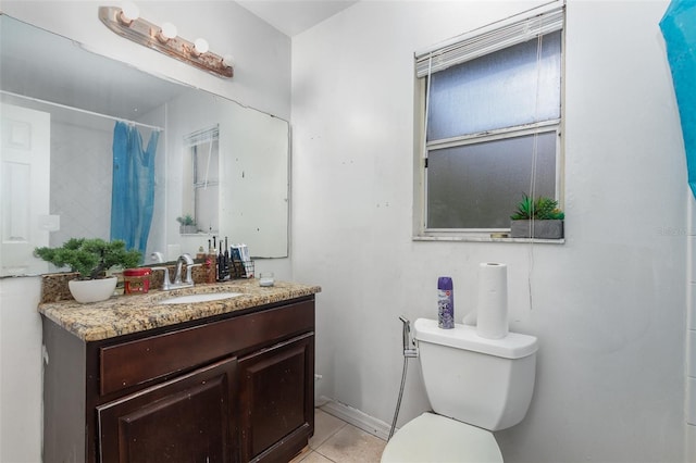 3280 Pinto Dr, Kissimmee, FL 34746 - bathroom with vanity, tile patterned floors, and a shower with curtain