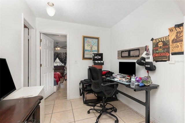 3280 Pinto Dr, Kissimmee, FL 34746 - office area featuring light tile patterned floors and a ceiling fan