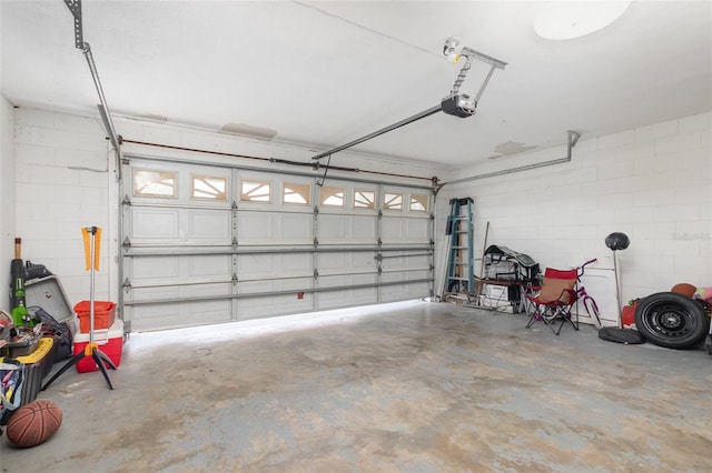 3280 Pinto Dr, Kissimmee, FL 34746 - garage featuring a garage door opener and concrete block wall