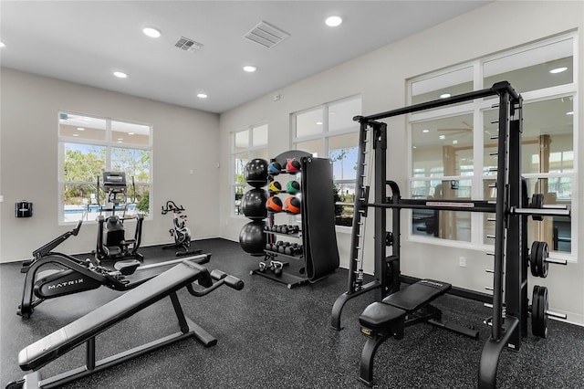 3224 Arch Ave, Ormond Beach, FL 32174 - gym featuring recessed lighting and baseboards