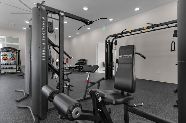 3224 Arch Ave, Ormond Beach, FL 32174 - exercise room featuring recessed lighting