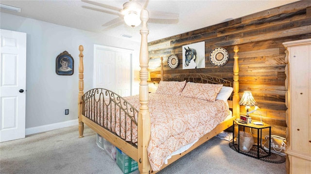 5177 Chesapeake Ave, Orlando, FL 32808 - bedroom featuring carpet, a closet, and a ceiling fan