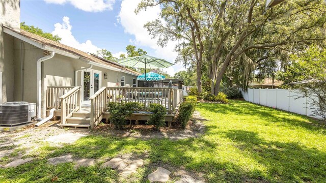 5177 Chesapeake Ave, Orlando, FL 32808 - view of yard with a wooden deck